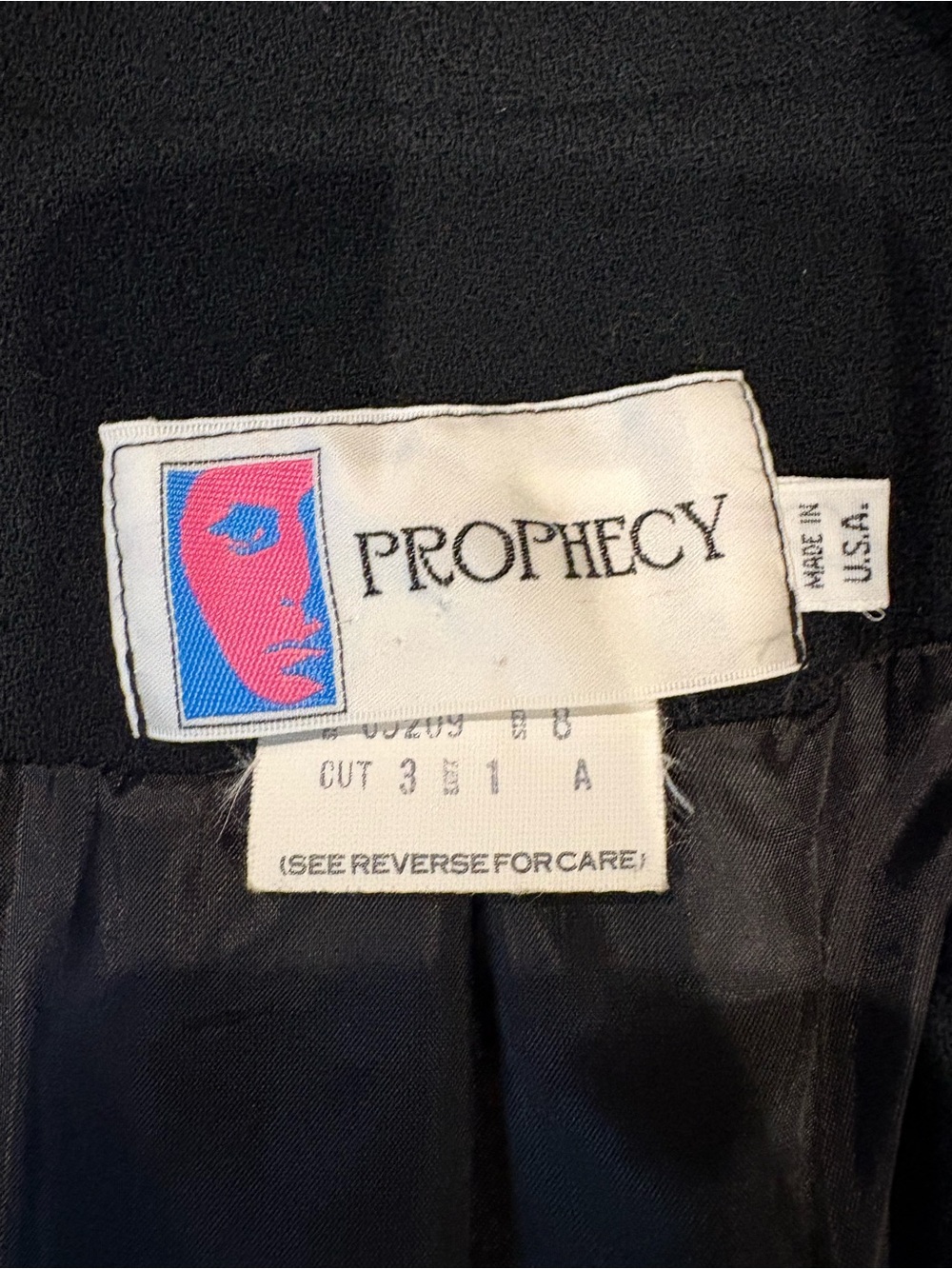 Vintage 80s 90s Prophecy Women’s Blazer Boxy 1 Button Wool Lined Black Size 8 - Picture 9 of 11